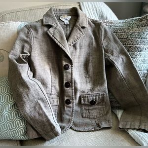 Talbots Brown Herringbone Blazer cotton spandex Size 8P